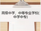 高级中学、中等专业学校(中学中专)
