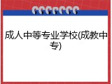 成人中等专业学校(成教中专)