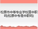 松原市中等专业学校算中职吗(松原中专是中职吗)