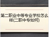 第二职业中等专业学校怎么样(二职中专如何)