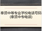 奉贤中等专业学校电话号码(奉贤中专电话)