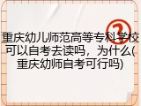 重庆幼儿师范高等专科学校可以自考去读吗，为什么(重庆幼师自考可行吗)