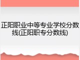 正阳职业中等专业学校分数线(正阳职专分数线)