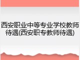 西安职业中等专业学校教师待遇(西安职专教师待遇)