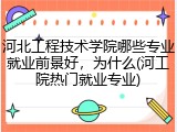 河北工程技术学院哪些专业就业前景好，为什么(河工院热门就业专业)