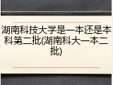 湖南科技大学是一本还是本科第二批(湖南科大一本二批)