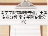 南宁学院有哪些专业，王牌专业分析(南宁学院专业分析)