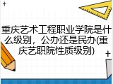 重庆艺术工程职业学院是什么级别，公办还是民办(重庆艺职院性质级别)