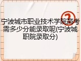 宁波城市职业技术学院高考需多少分能录取呢(宁波城职院录取分)