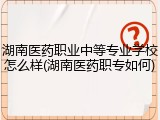 湖南医药职业中等专业学校怎么样(湖南医药职专如何)