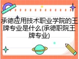 承德应用技术职业学院的王牌专业是什么(承德职院王牌专业)
