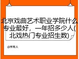 北京戏曲艺术职业学院什么专业最好，一年招多少人(北戏热门专业招生数)