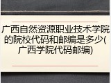 广西自然资源职业技术学院的院校代码和邮编是多少(广西学院代码邮编)