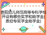 贵阳幼儿师范高等专科学校开设有哪些奖学和助学金(贵幼专奖学金助学金)
