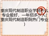 重庆现代制造职业学院什么专业最好，一年招多少人(重庆现代制造职院热门专业)