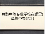 莫愁中等专业学校在哪里(莫愁中专地址)