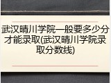武汉晴川学院一般要多少分才能录取(武汉晴川学院录取分数线)