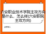六安职业技术学院主攻方向是什么，怎么样(六安职院主攻方向)