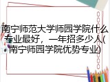 南宁师范大学师园学院什么专业最好，一年招多少人(南宁师园学院优势专业)