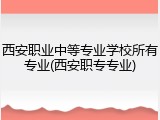 西安职业中等专业学校所有专业(西安职专专业)
