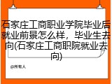 石家庄工商职业学院毕业后就业前景怎么样，毕业生去向(石家庄工商职院就业去向)
