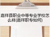 嘉祥县职业中等专业学校怎么样(嘉祥职专如何)