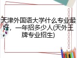 天津外国语大学什么专业最好，一年招多少人(天外王牌专业招生)