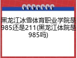 黑龙江冰雪体育职业学院是985还是211(黑龙江体院是985吗)