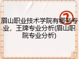 眉山职业技术学院有哪些专业，王牌专业分析(眉山职院专业分析)