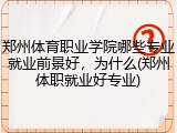 郑州体育职业学院哪些专业就业前景好，为什么(郑州体职就业好专业)