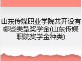 山东传媒职业学院共开设有哪些类型奖学金(山东传媒职院奖学金种类)