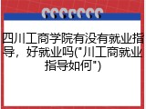 四川工商学院有没有就业指导，好就业吗("川工商就业指导如何")