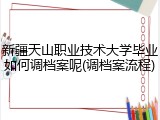 新疆天山职业技术大学毕业如何调档案呢(调档案流程)