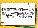 郑州理工职业学院什么专业最好，一年招多少人(郑州理工热门专业人数)