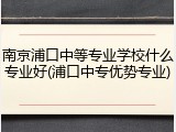 南京浦口中等专业学校什么专业好(浦口中专优势专业)