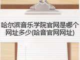 哈尔滨音乐学院官网是哪个网址多少(哈音官网网址)