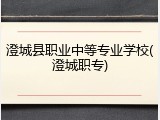 澄城县职业中等专业学校(澄城职专)