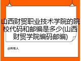 山西财贸职业技术学院的院校代码和邮编是多少(山西财贸学院编码邮编)