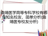 曲靖医学高等专科学校有哪些知名校友，简单分析(曲靖医专校友分析)