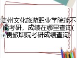 贵州文化旅游职业学院能不能考研，成绩在哪里查询(贵旅职院考研成绩查询)