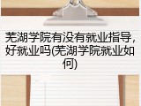 芜湖学院有没有就业指导，好就业吗(芜湖学院就业如何)