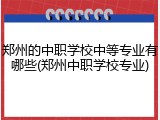 郑州的中职学校中等专业有哪些(郑州中职学校专业)