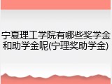 宁夏理工学院有哪些奖学金和助学金呢(宁理奖助学金)