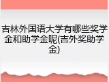 吉林外国语大学有哪些奖学金和助学金呢(吉外奖助学金)