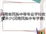 河南省民族中等专业学校收费多少(河南民族中专学费)