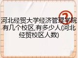 河北经贸大学经济管理学院有几个校区,有多少人(河北经贸校区人数)