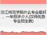 汉江师范学院什么专业最好，一年招多少人(汉师优势专业招生数)