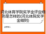 河北体育学院奖学金评定细则是怎样的(河北体院奖学金细则)
