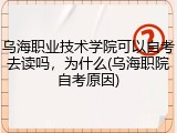 乌海职业技术学院可以自考去读吗，为什么(乌海职院自考原因)