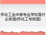 怀化工业中等专业学校是什么街道(怀化工专街道)